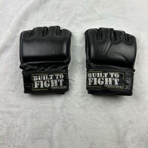 Built To Fight MMA Gloves Size L Black Leather.